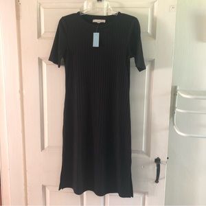 NWT Loft Petites black ribbed dress